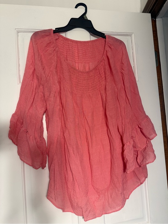 Tops - Women's Coral Pink Peasant Blouse